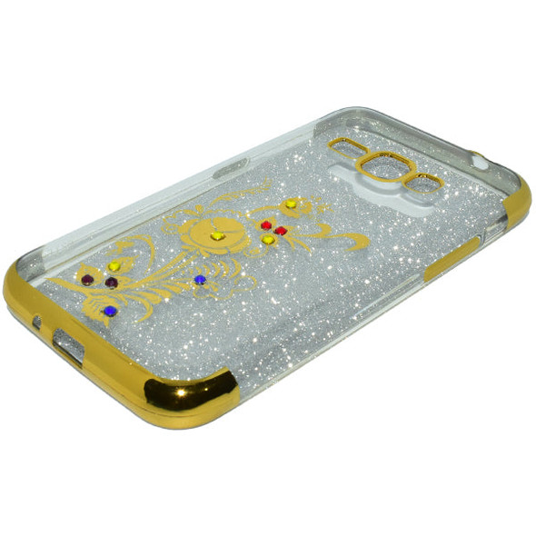 Samsung Galaxy J120 Textured Mobile Back Cover - Golden - Hiffey