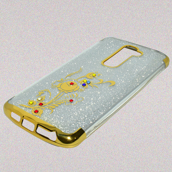 LG G2 Sparkle Glitter Printed Mobile Back Cover - Golden - Hiffey