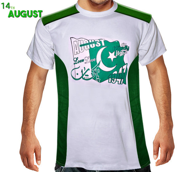 Long Live Pakistan T-Shirt For Men's - Green & White at Hiffey .pk