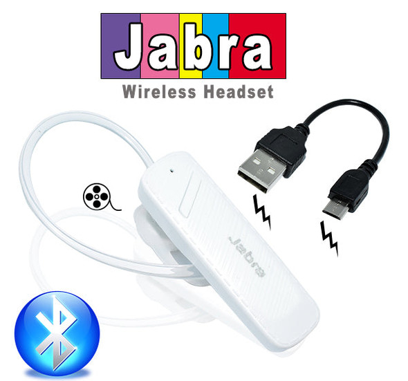 Jabra Discover Freedom Bluetooth Stereo Headset - White - Hiffey