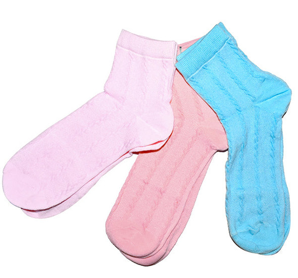 Blue Pink & Peach Full Socks For Women - Pack of 3 - Hiffey