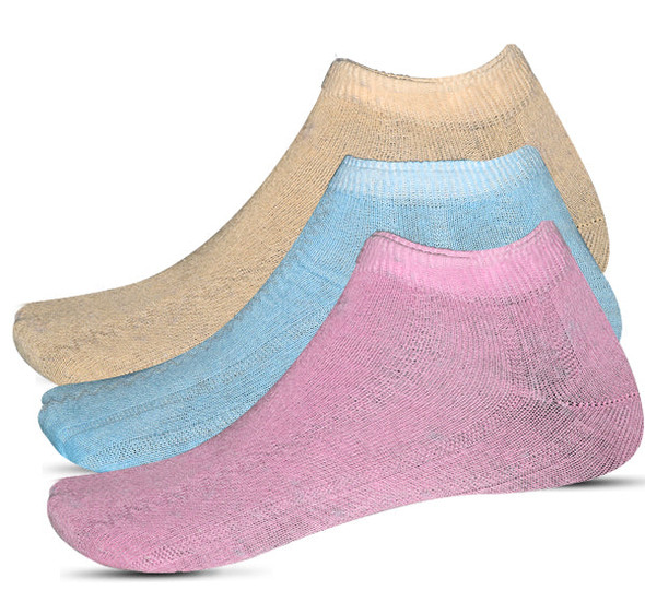 Blue Pink & Peach Ankle Socks For Women - Pack of 3 at Hiffey .pk