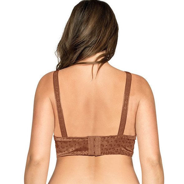 Printed Seamed Everyday Wardrobe Essential Non Padded Bra - Brown - Hiffey