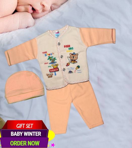 Newborn Winter Warm Baby Suits - 3 Piece-1650330897 at Hiffey .pk