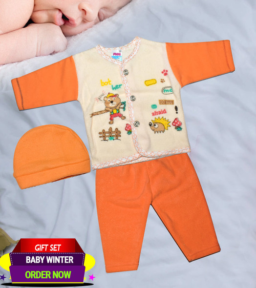 Newborn Winter Warm Baby Suits - 3 Piece-1650330928 at Hiffey .pk