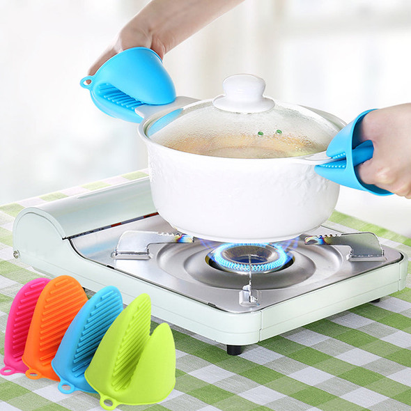 Pack of 2 Silicone Pot Holder For Finger Protection, Heat Resistant Grip, (Random Color) at Hiffey .pk