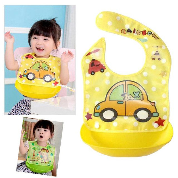 High Quality Silicone Waterproof Baby Bibs with Bowl For Babies And Infants (Random Color) - Hiffey