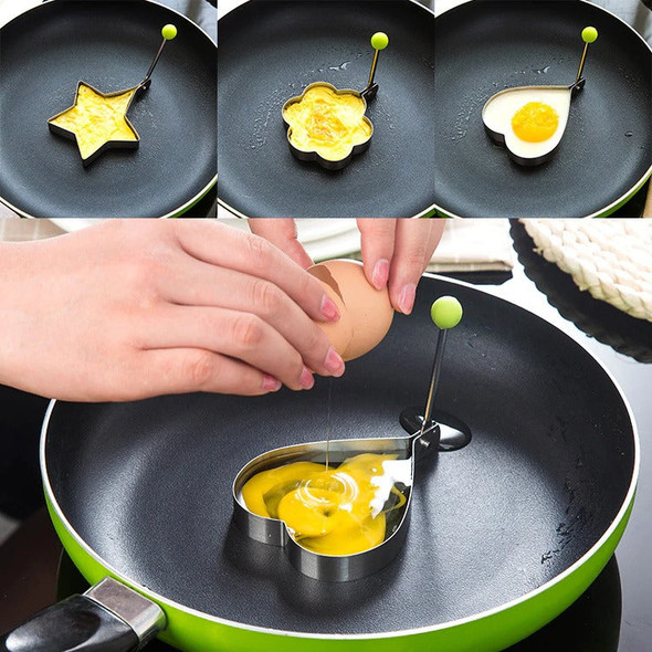 Stainless Steel Egg Shaper / Pancake Mold Tool - Pack Of 4 - Hiffey
