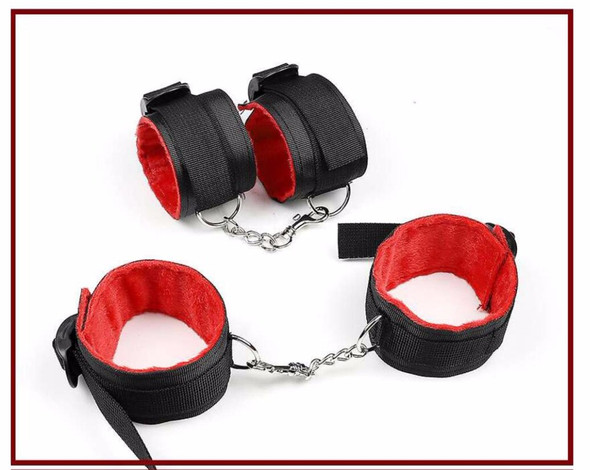 Under Bed Bondage Set Collar Whip Cuffs Rope Restraint System Kit BDSM Toy - 11Pcs