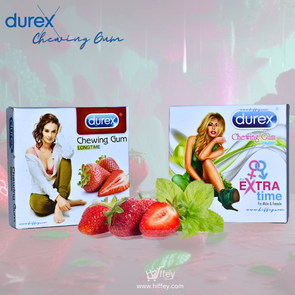 Durex Longtime Chewing Gum in Strawberry & Mint Flavors for Enhanced Sexual Timing - Combo Deal at Hiffey .pk