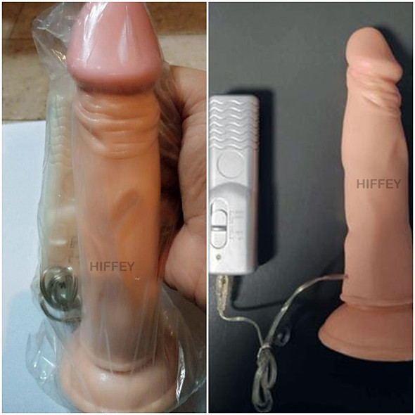 Vibrating Realistic Dildo Strap On Compatible Suction Cup for Hands Free Play - Lifelike Body Safe Slim Vibrator Sex Toy for Men and Women at Hiffey .pk