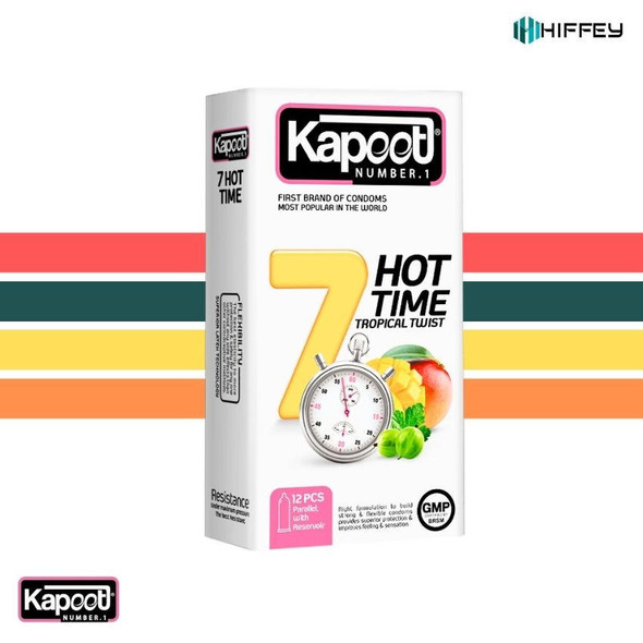 kapoot Seven Hot Time Tropical Twist Condom - 12 PCS at Hiffey .pk