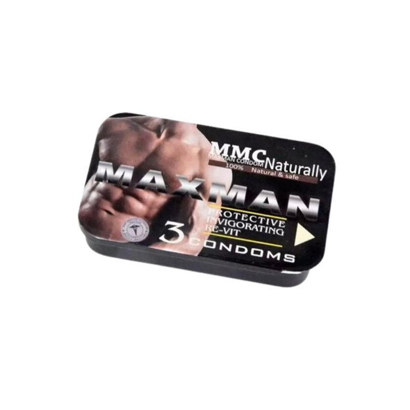 MMC Maxman Naturally Condoms Tin - 3 PCS at Hiffey .pk