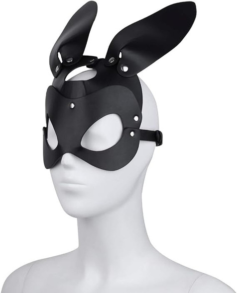 Naughty Adults Bunny/Fox PU Leather Half Face Masks Ears Face Cover