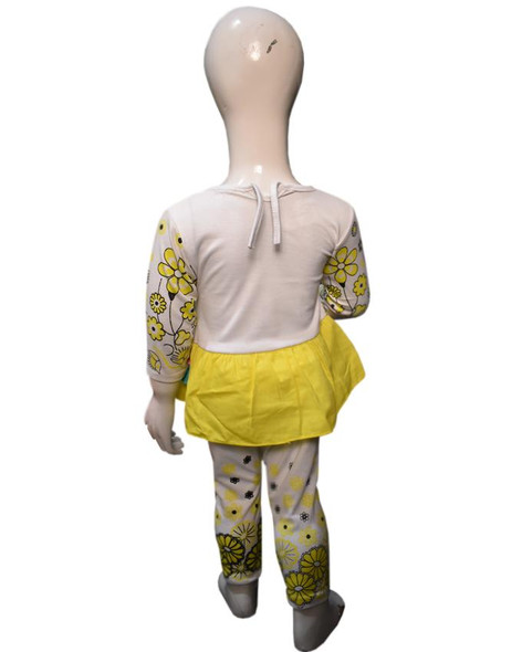 Vest Coat Style Frock Yellow Color For Baby Girl