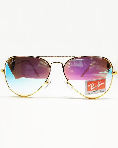 Golden Frame Blue Shade Sunglasses at Hiffey .pk