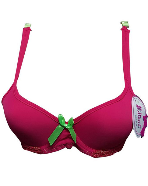 Padded Wired Fancy Bra Apple Green Strap - Maroon at Hiffey .pk