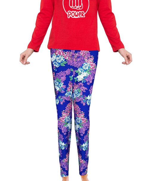 Ladies Royal Blue Flower Printed Tights at Hiffey .pk