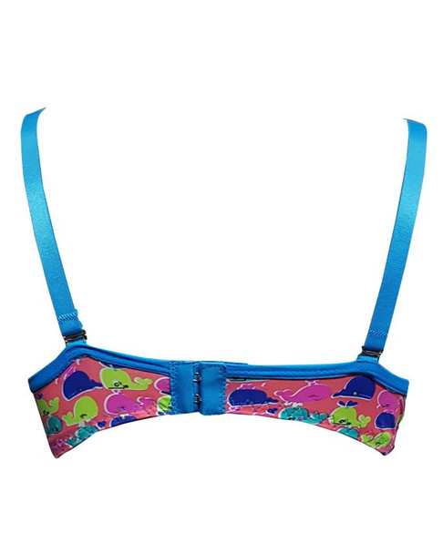 Padded Bra Wired Pink Stripes Multi Whale Printed -Pink