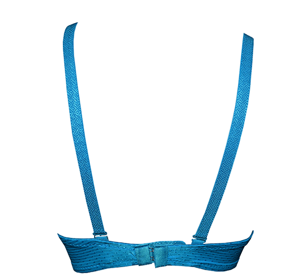 Bridal Collection Wired Push Up Padded Bra Panty Set for Women - Blue - Hiffey