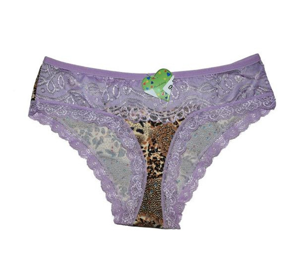 Ladies Lace Printed Fancy Panties - Purple - Hiffey