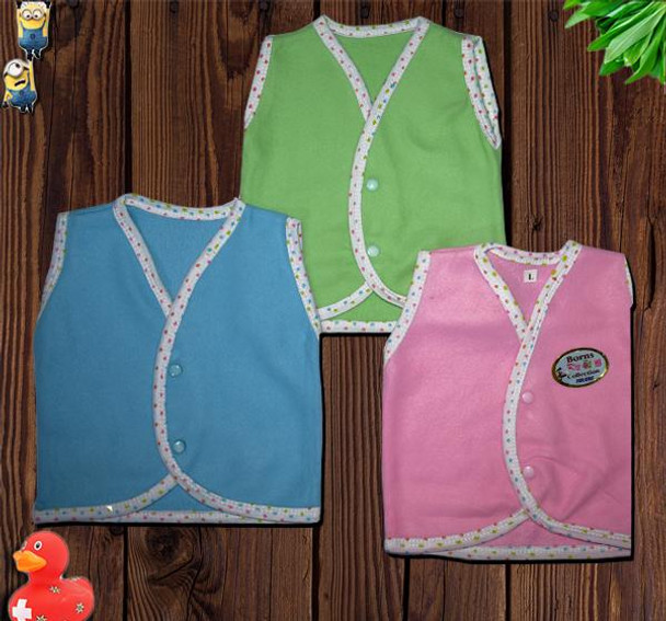 Babies Sleeveless Fleece Vests - Pack of 3-1650307027 at Hiffey .pk