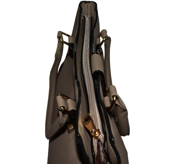 Stylish PU Leather Bag for Ladies - Brown - Hiffey