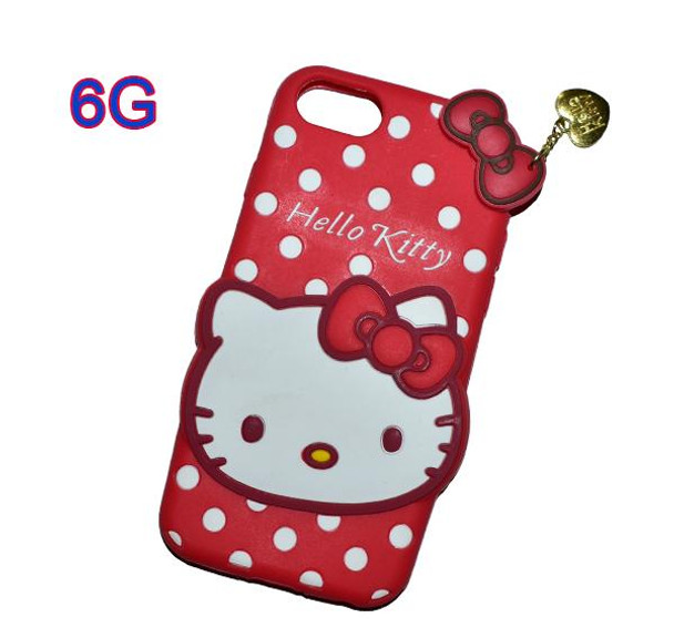 iPhone 6G - Hello Kitty Silicone Mobile Cover Case - Red - Hiffey