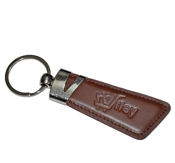 Original Cow Leather Clutch, Purse & Key Chain Gift Set - Brown - Hiffey