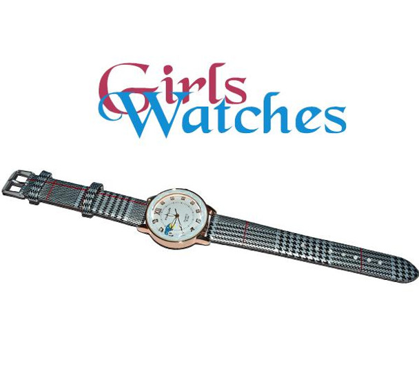 Grey with Black Strips Fashion Watch for Girls - A3584 at Hiffey .pk