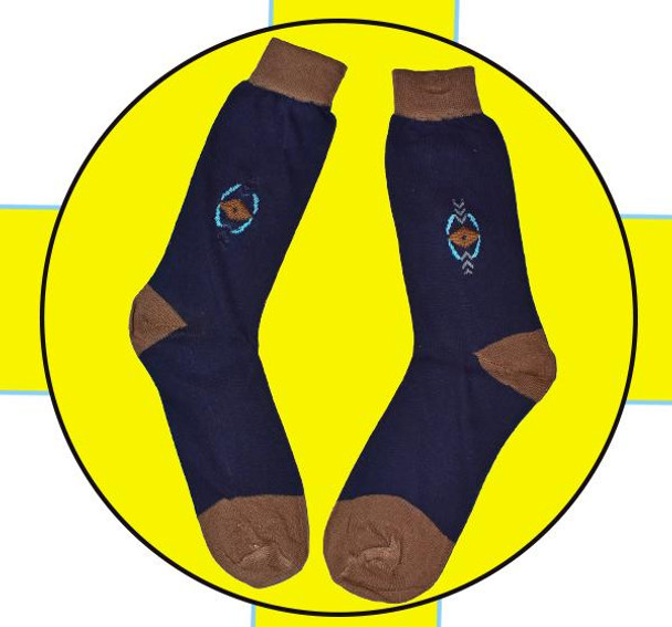 Fire Stone Men Cotton Socks - Navy Blue - Hiffey