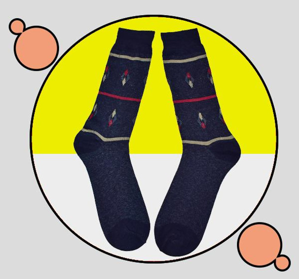 Exclusive Standard Cotton Socks For Men - Navy Blue at Hiffey .pk