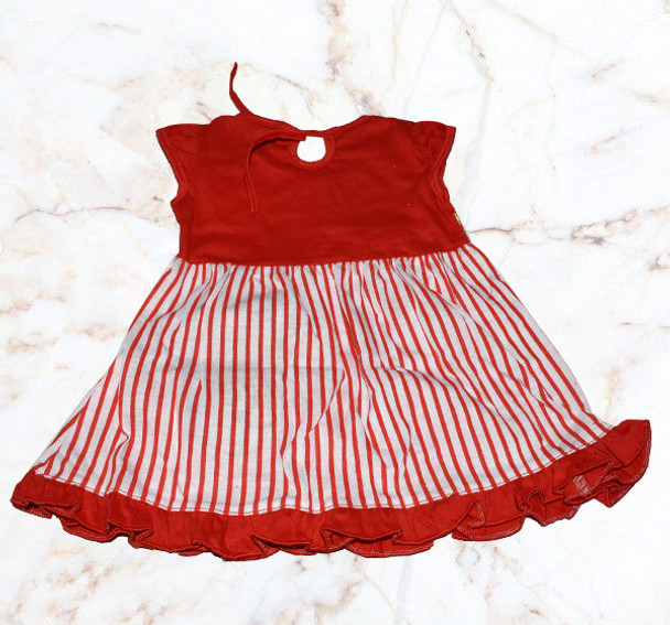 Hello Kitty Style Frock For Baby Girl - Red - Hiffey