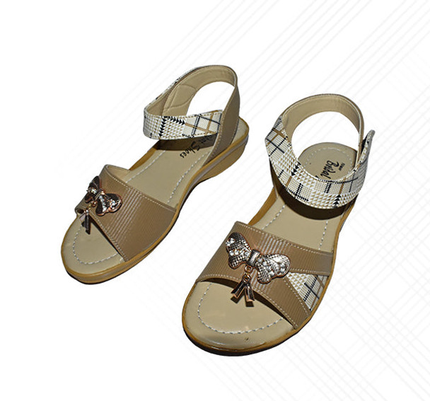 Front Butterfly Sandal Ladies - Light Brown - Hiffey