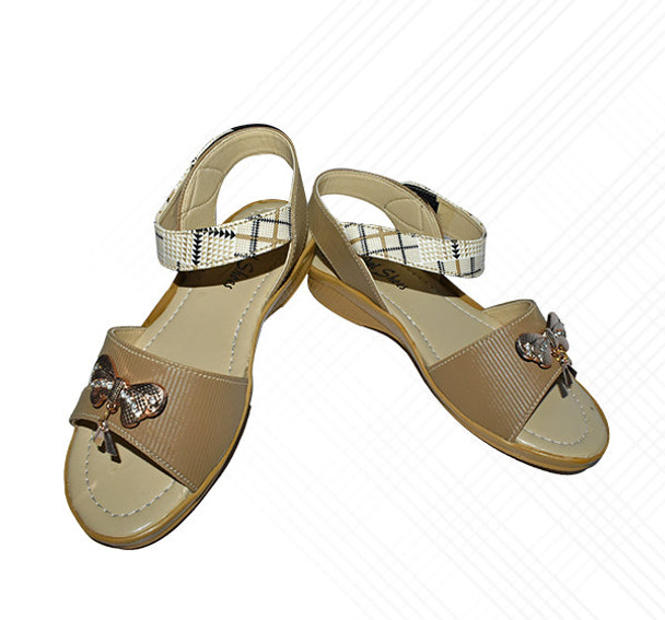 Front Butterfly Sandal Ladies - Light Brown - Hiffey