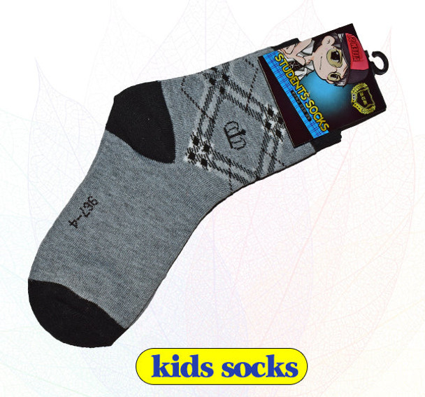 Grey Black Kids Socks - Hiffey
