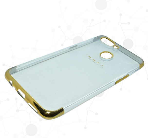 Oppo A5 See Through Transparent Mobile Back Cover - Golden