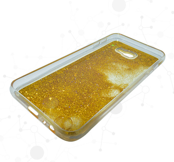 Liquid Golden Glittery Transparent Sequin Samsung J Series Mobile Back Covers - Hiffey
