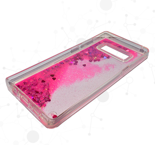 Liquid Pink Glittery Transparent Sequin Samsung Note Series Mobile Back Covers