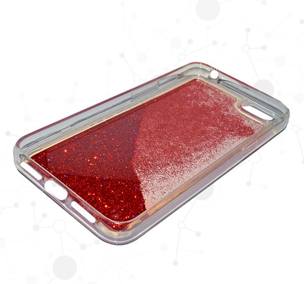 Liquid Red Glittery Transparent Sequin Oppo A71 Mobile Back Cover - Hiffey