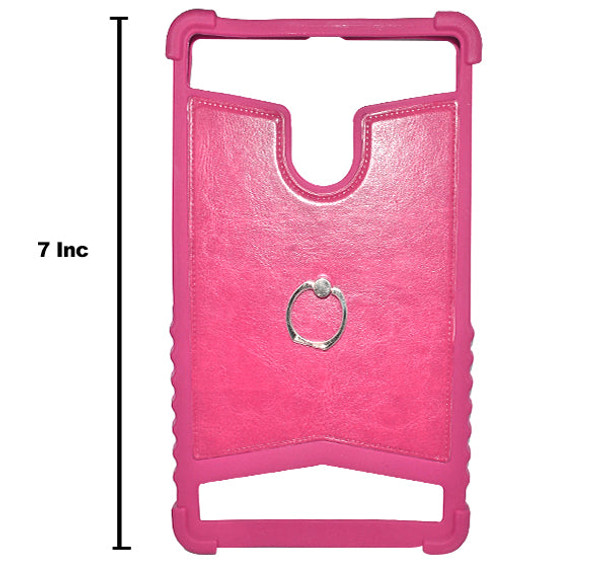 Soft Rubber Made 7 Inch Simple Tablet Back Cover - Pink - Hiffey