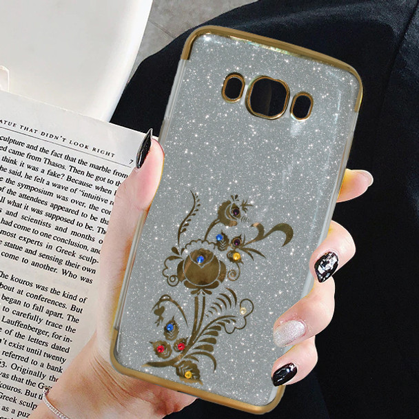 Samsung Galaxy J710 2016 Glitter Mobile Back Cover - Golden at Hiffey .pk