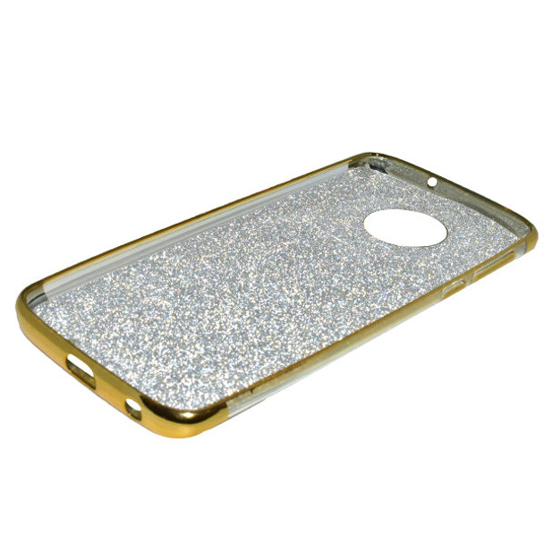 Motorola G6 Plus Beads Shiny Textured Mobile Back Cover - Golden - Hiffey