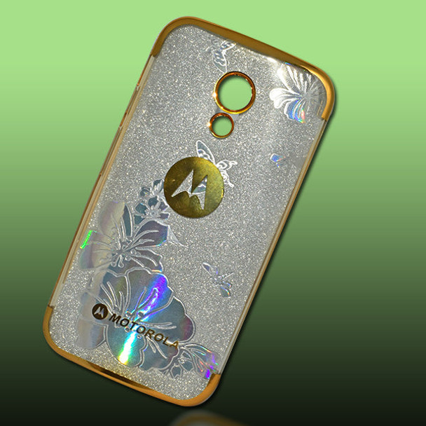 Motorola Moto G2 Shiny Textured Mobile Back Cover - Golden at Hiffey .pk