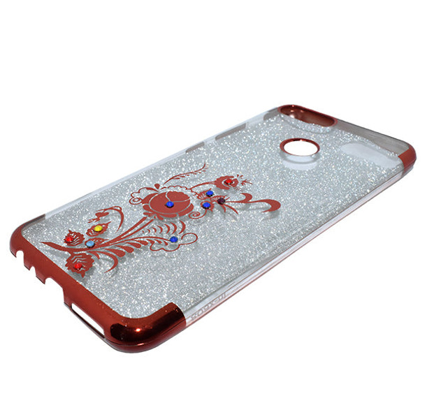 Infinix Hot 6 Pro Shiny Textured Beads Mobile Back Cover - Red - Hiffey