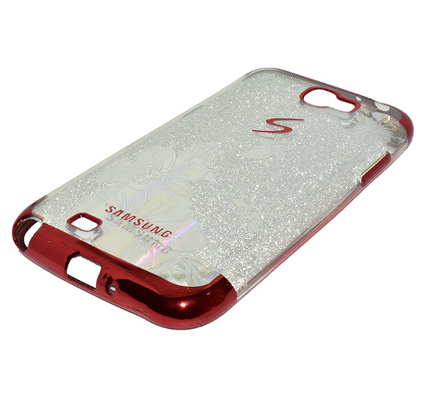 Samsung Galaxy Note 2 Glitter Mobile Back Cover - Maroon - Hiffey