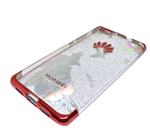 Huawei P8 Lite Shiny Textured Mobile Back Cover - Maroon - Hiffey