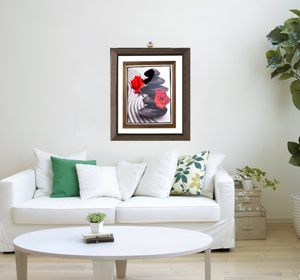 Dark Shaded Red Roses Fiber Wood Wall Frame - Multicolor at Hiffey .pk