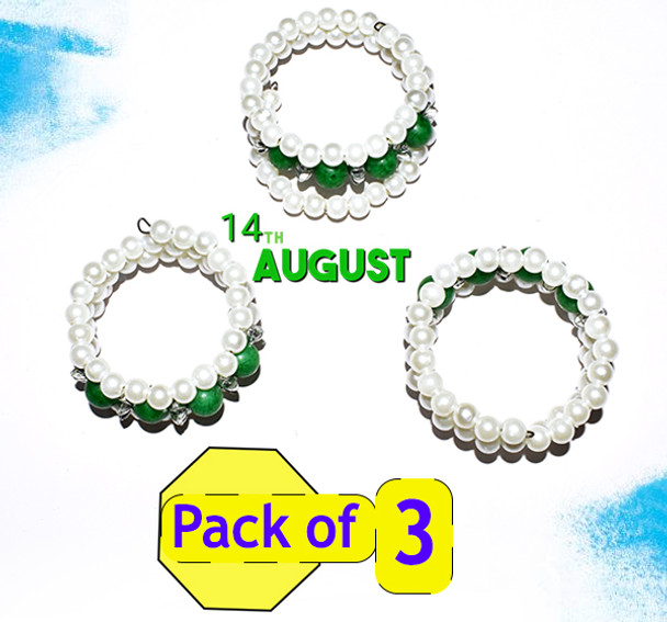 14 August Acrylic Pearl Beads Bangles For Kids