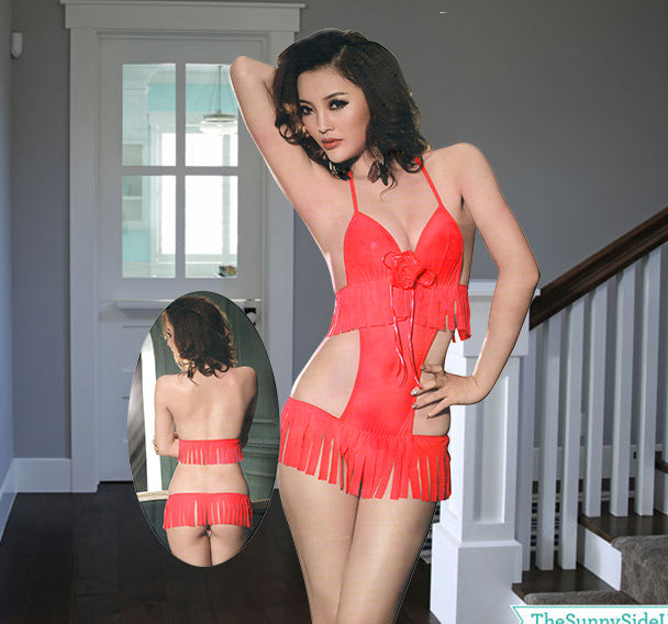 Sexy Belly Style Short Nighty For Women - Red at Hiffey .pk